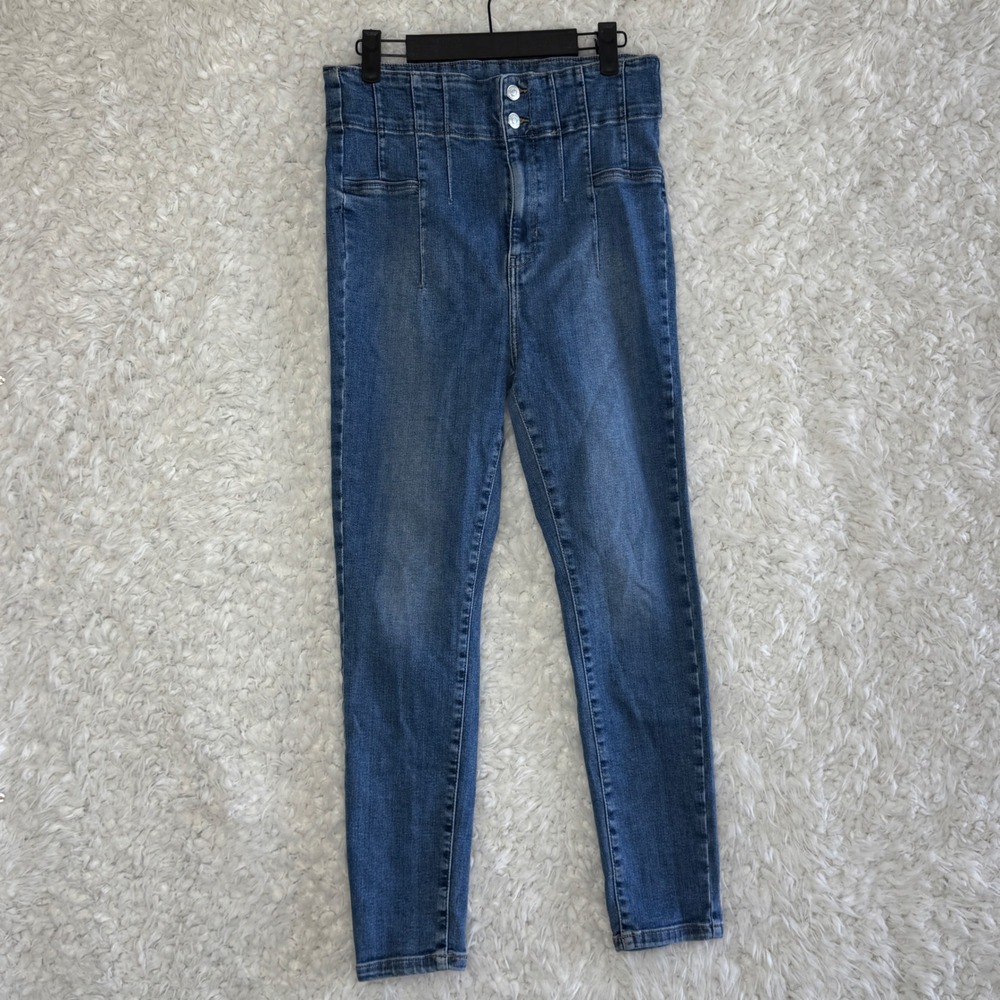 Free People We the Free High‎ Waist Skinny Jeans Blue Denim Women's Size 31